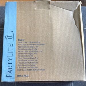 PartyLite Clear Lines Stemmed Trio
